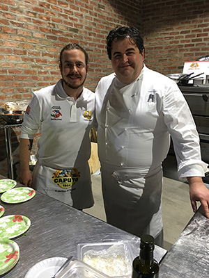 Leigh Bruno, left, Phillip’s son and head chef at Scoozi, working with Gennaro Esposito, a two Michelin star chef from Naples.
